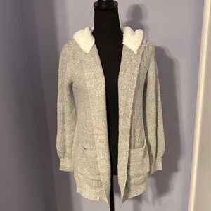 No Boundaries Gray Hooded Cardigan
